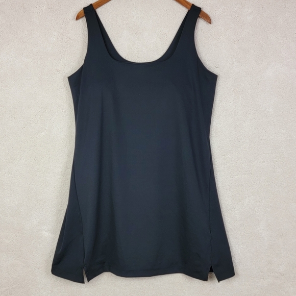 Old Navy Black PowerSoft Athletic Square Neck Dress With Shorts Sz XL NEW - Picture 4 of 14